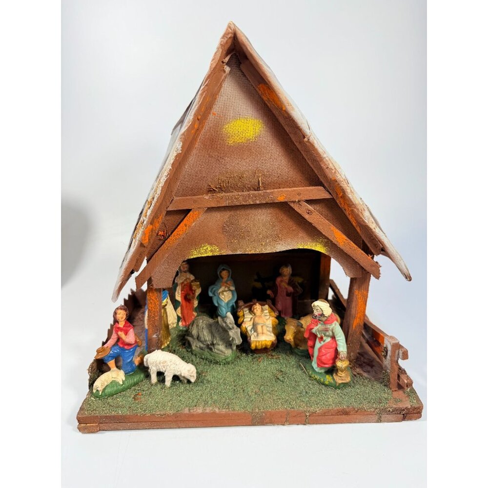 Italian Nativity Set Creche Fontanini Mid Century Handcrafted Nativity Italy Ol - Picture 2 of 16